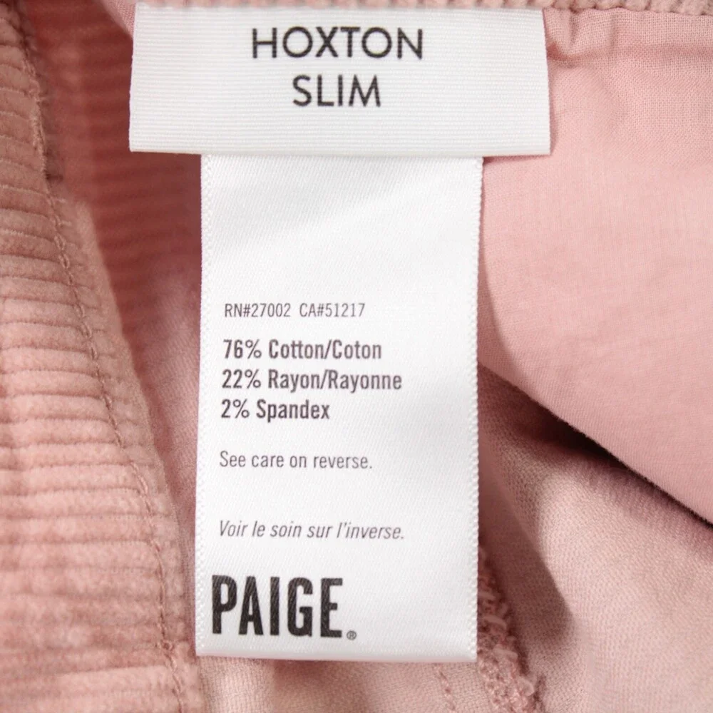 Paige NWT Jeans Size 25 US Hoxton Slim Solid Pink Cotton Blend - Picture 6 of 11